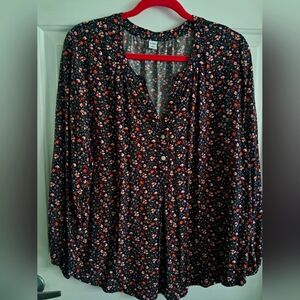 Floral Button-Up Blouse. OLD NAVY  XL